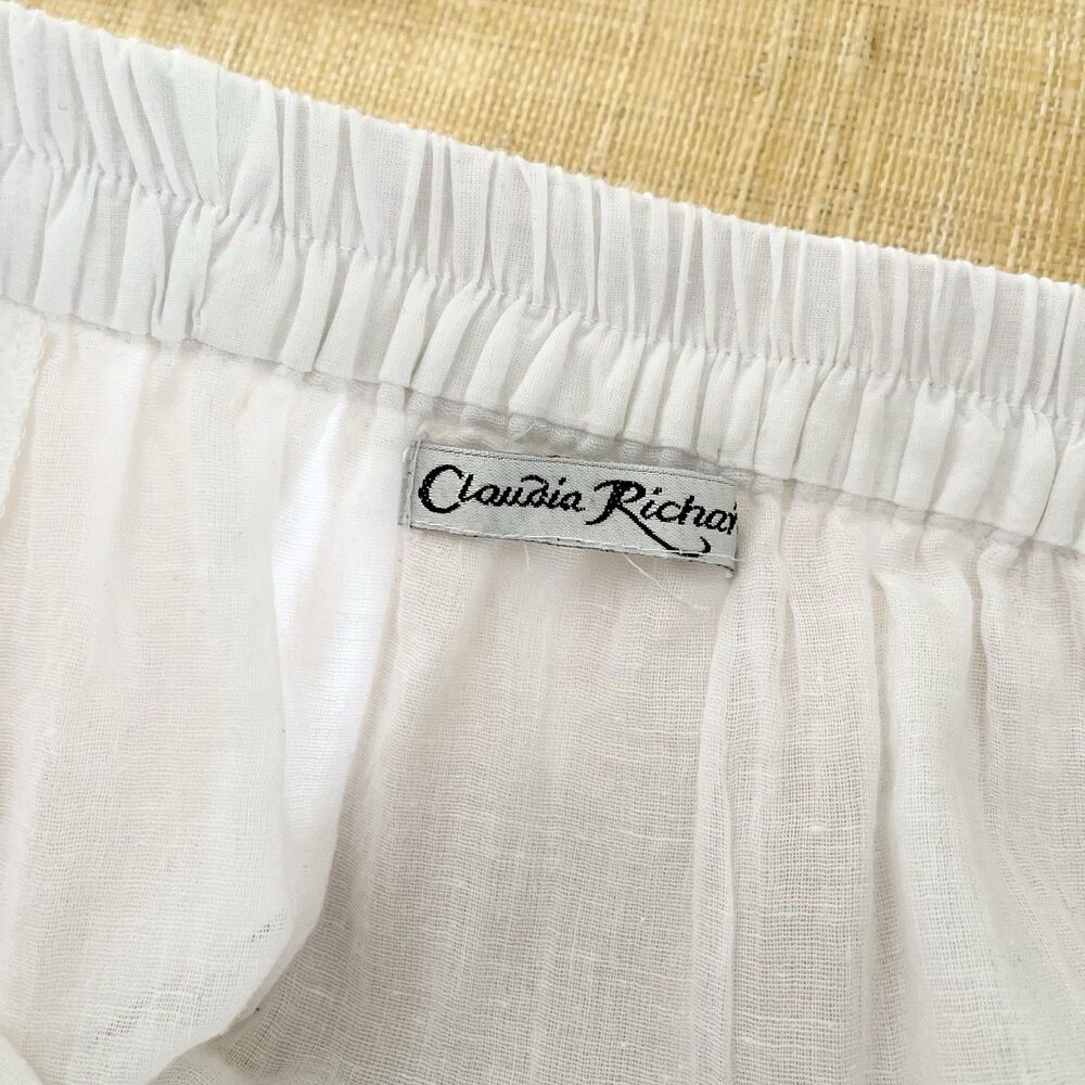 Claudia Richard White Boho Maxi Skirt Plus Size 1X Eyelet Tiered Elastic Waist - Picture 5 of 9